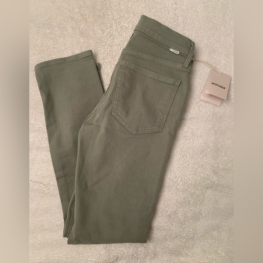 NWT Mother the Dazzler Mid Rise Ankle “The Second Chance”/green Size 26